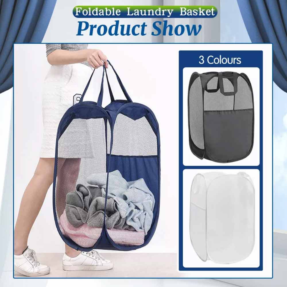 Large Foldable Laundry Washing Clothes Storage Bag Hamper Basket Bin Organiser