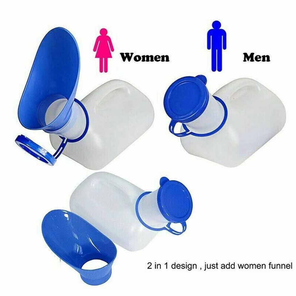 1000ML Urine Pee Bottle Long Neck Incontinence Container for Men Spill proof Lid