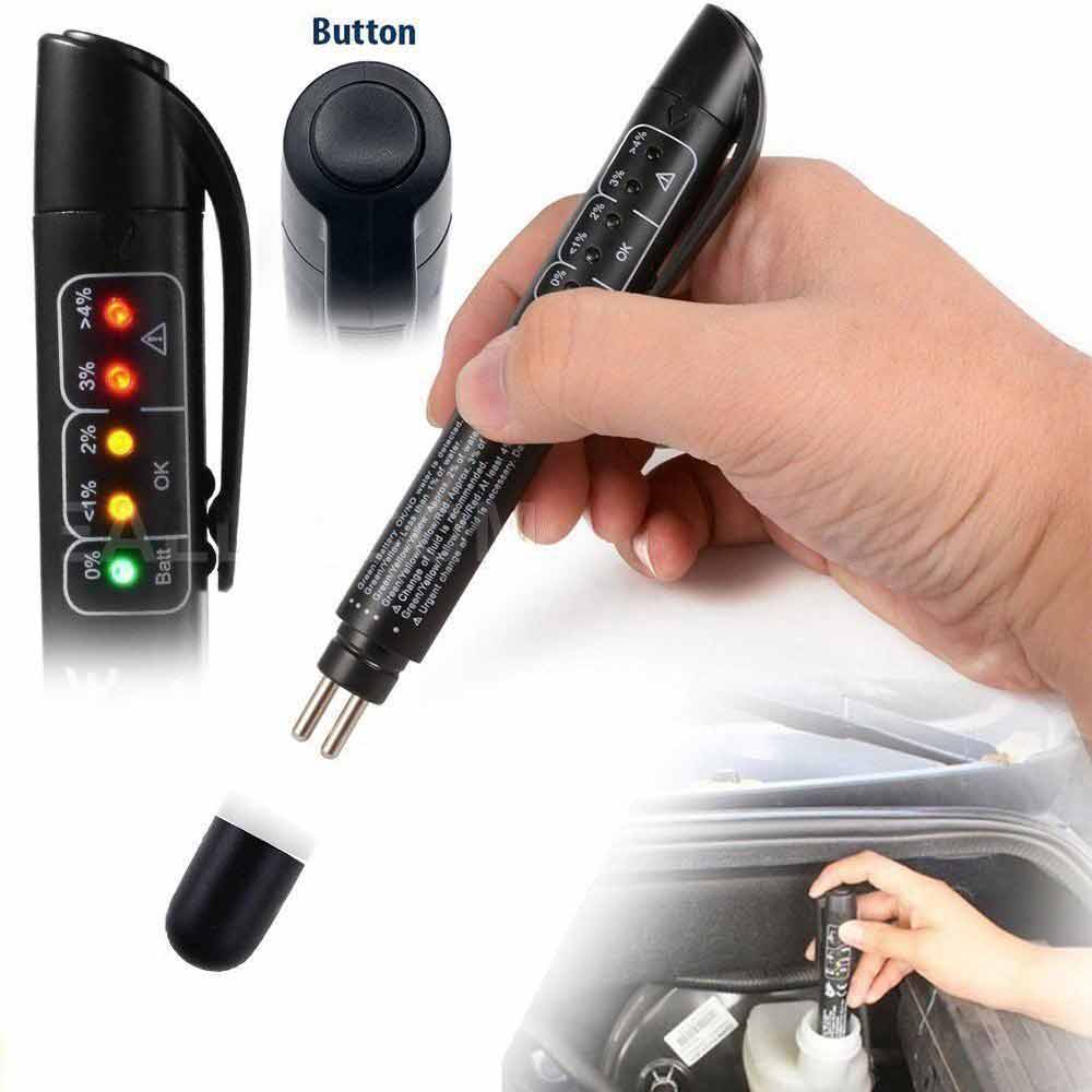 Brake Oil Fluid Tester LED Moisture Liquid Tool Car Vehicle Test Indicator Pen