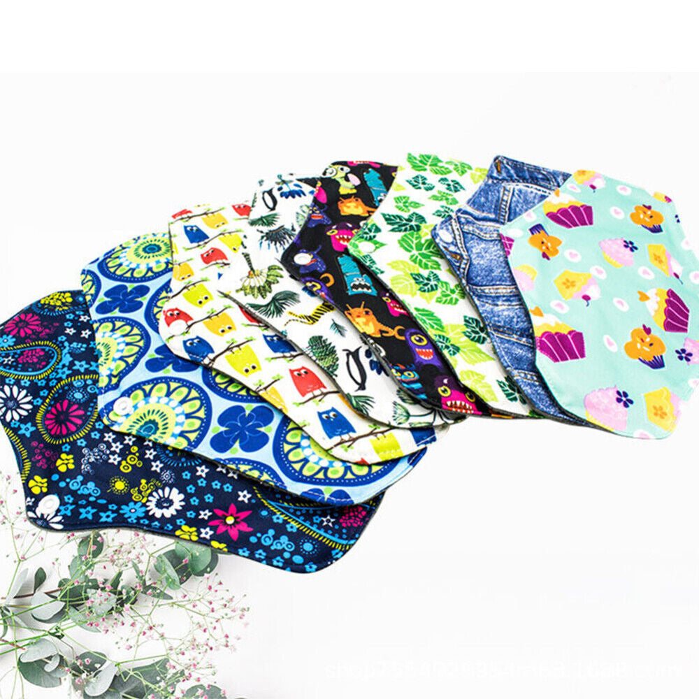 7pcs/Mixed Reusable Washable Bamboo Cloth Eco Sanitary Towels Period Pads