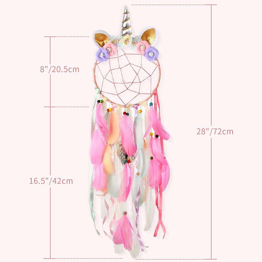 Unicorn Dream Catcher LED Light Wall Hanging for Car Girls Kids Bedroom Decor
