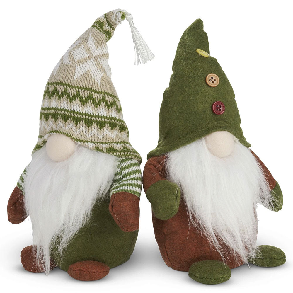Set of 2 Christmas Gonks – Fluffy Bearded Festive Gnome Xmas Decor for Table