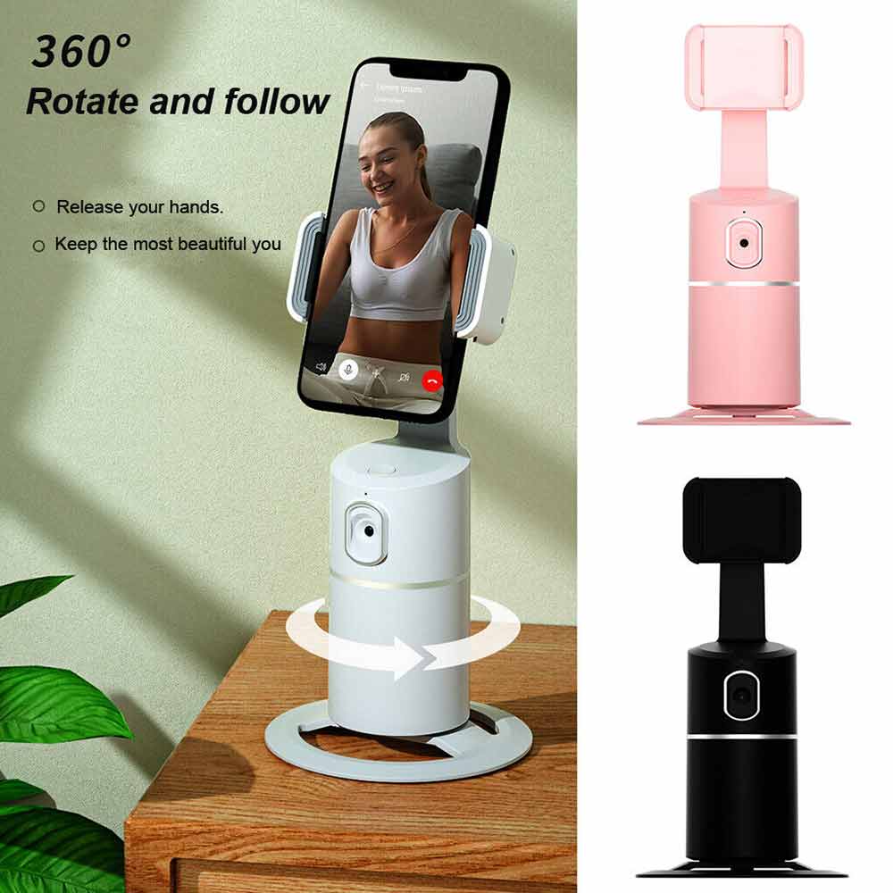 360° AI Auto Face Tracking Phone Holder Smart Selfie Stick Stand Camera Mount