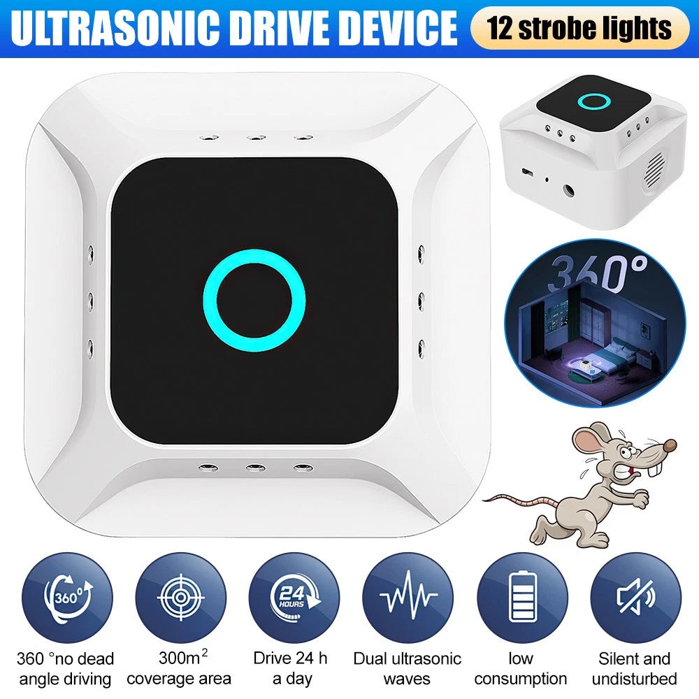 Ultrasonic Mouse Repeller Plug In - Rodent Pest Deterrent for Mice, Rats, Squirrels