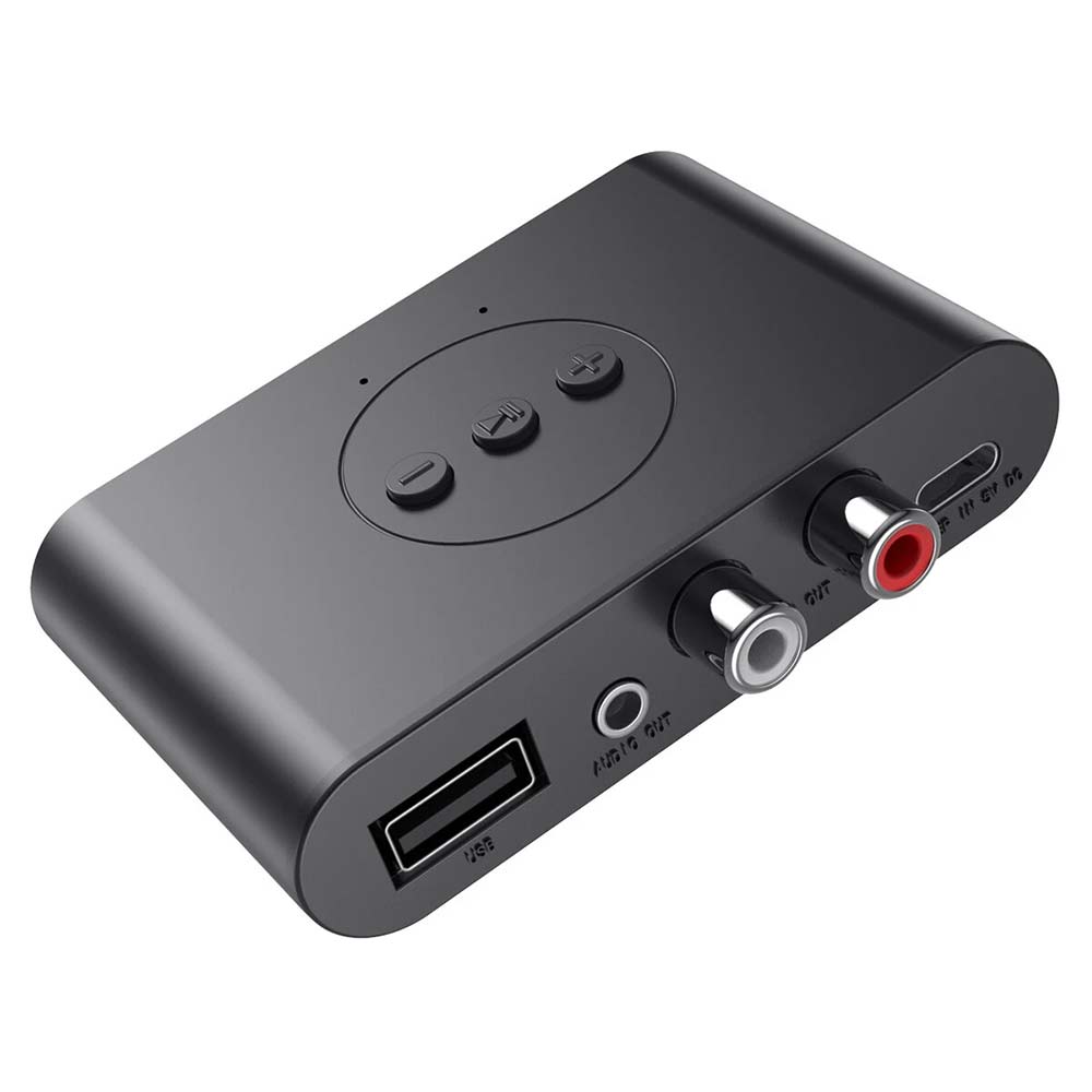 NFC Bluetooth 5.2 Wireless Receiver - 3.5mm to 2 RCA Audio Adapter for Stereo