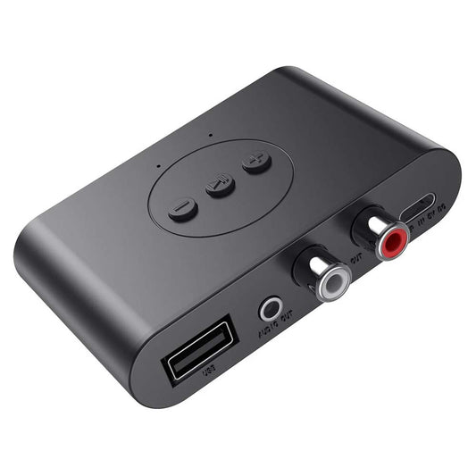 NFC Bluetooth 5.2 Wireless Receiver - 3.5mm to 2 RCA Audio Adapter for Stereo