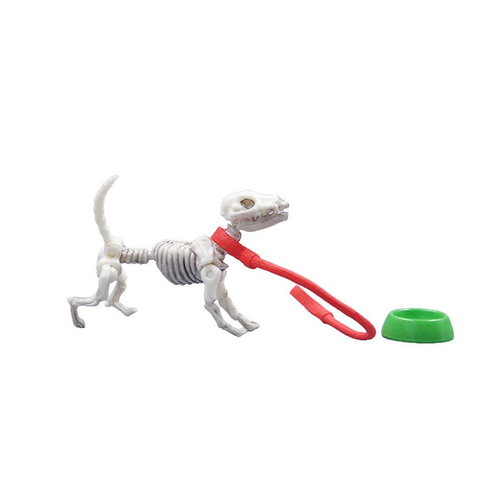 Mini Pose Skeleton Doll Dog Animal Skeleton Bones Halloween Figure Decorations