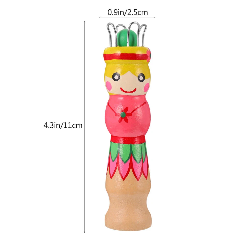 Large Wooden Knitting Spool Doll – French Knitting & Corking Tool for Beginners, Educational Hand Weaving Craft Kit