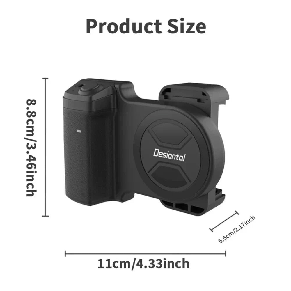 Smartphone Camera Grip – Bluetooth Shutter Selfie Stabilizer Handle for Phones