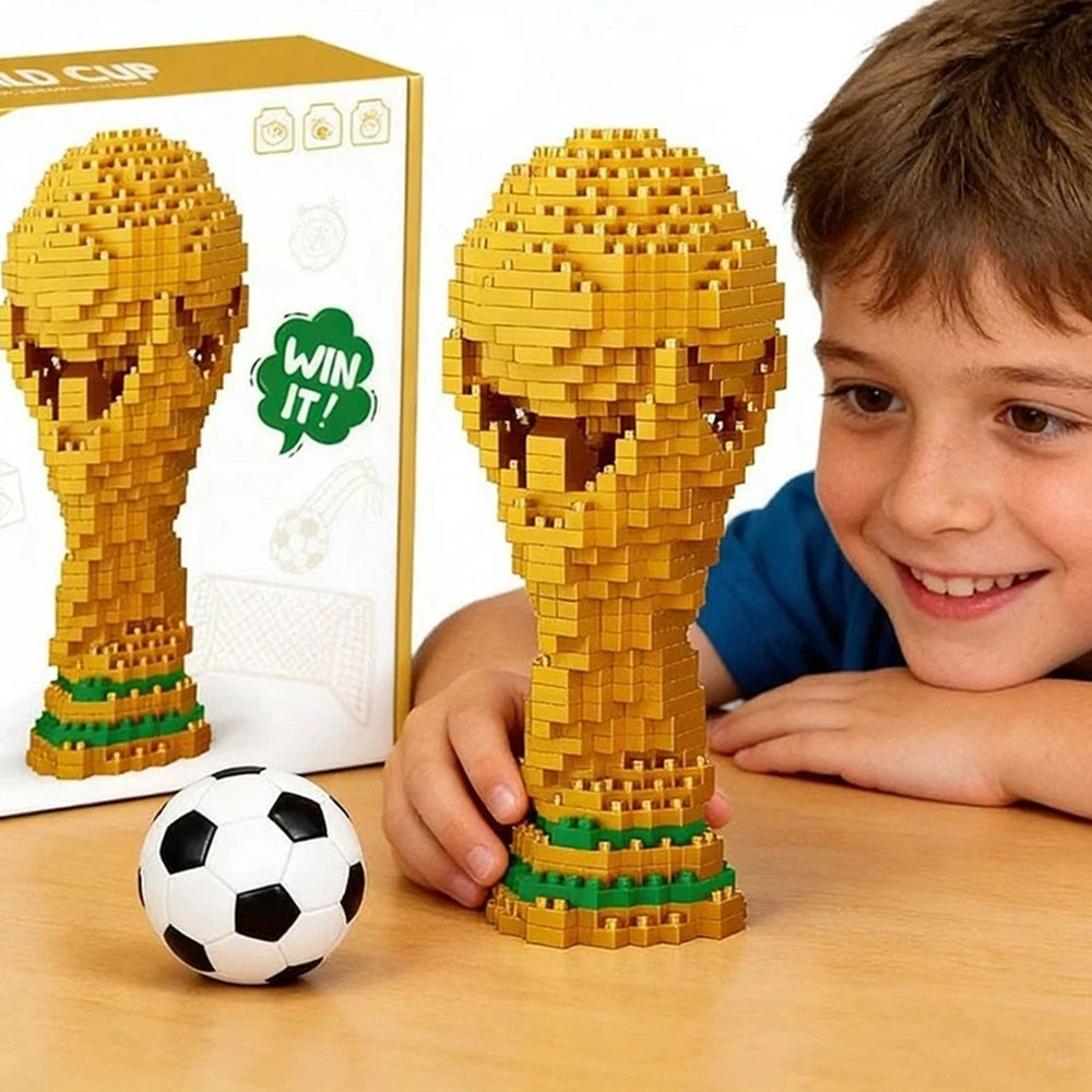2026 World Cup Trophy Model – 500pcs Diamond-Shaped Building Block Kit