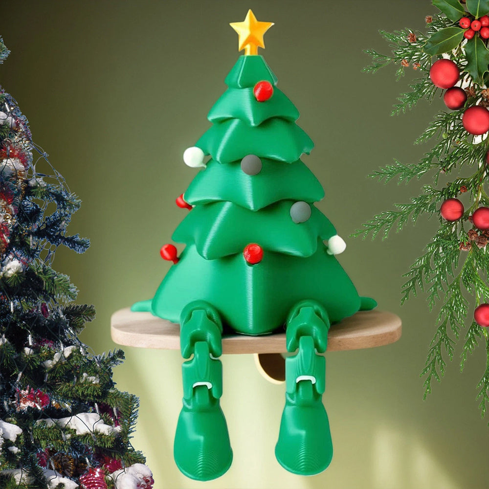 3D Printed Christmas Tree with Movable Joints – Adjustable Desktop Decoration for Home & Office