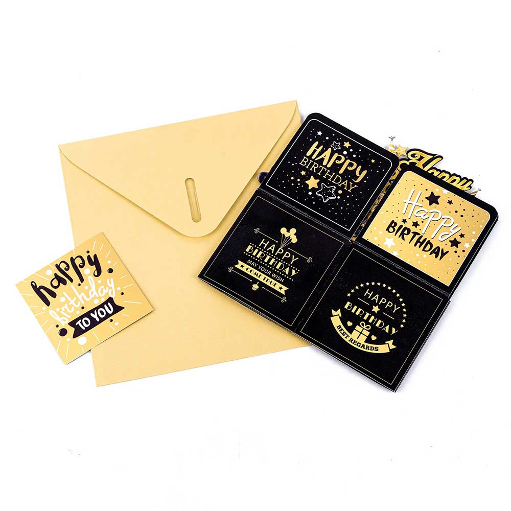 3D Pop-Up Birthday Card - Elegant Greeting Card for Her, Him, Mum, Dad & Friends