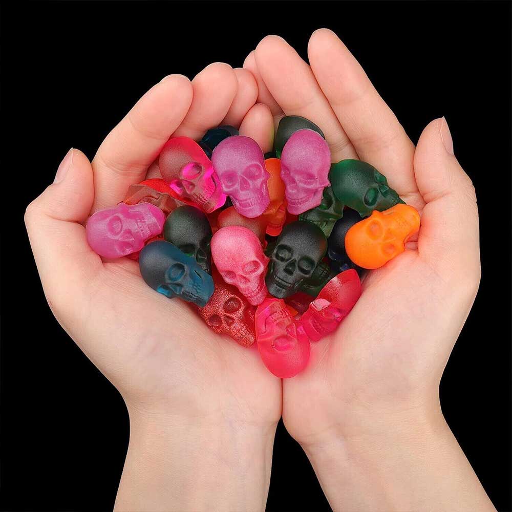 40 Cavity Jelly Mold Gummy Candy Mould Ice Tray Silicone Halloween Skull