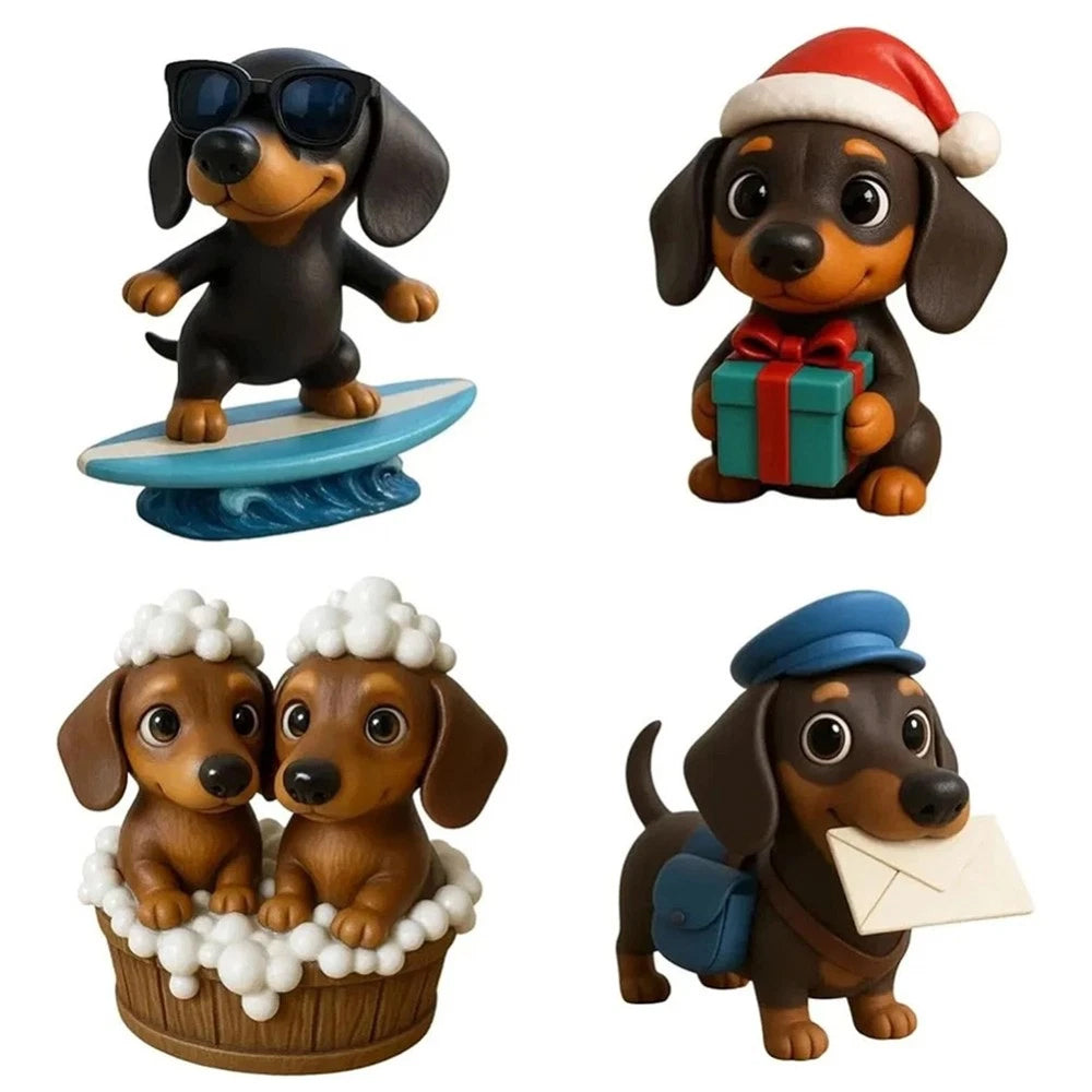 24-Day Dachshund Advent Calendar – Acrylic 2D Ornament Christmas Countdown