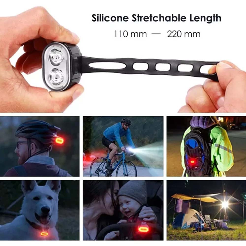 2PCS Super Bright Bike Light Set - Front & Rear LED Bicycle Lamps, Waterproof