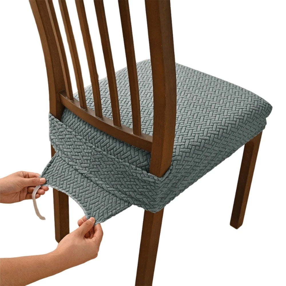 Dining Chair Slipcover – Stretch Jacquard Washable Removable Seat Cover