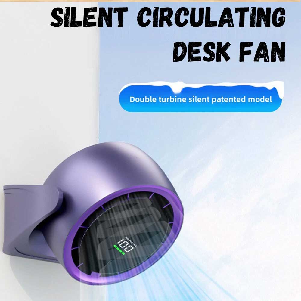 NEW FASHIONABLE RECHARGEABLE 360 DEGREE ROTATING FAN WITH DIGITAL DISPLAY