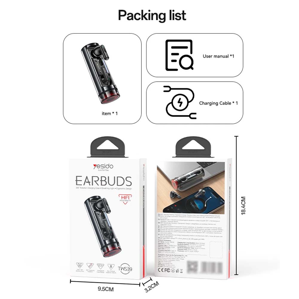 TWS Wireless Earbuds Bluetooth 5.3 - 25H Playtime, ENC Noise Reduction, IPX4