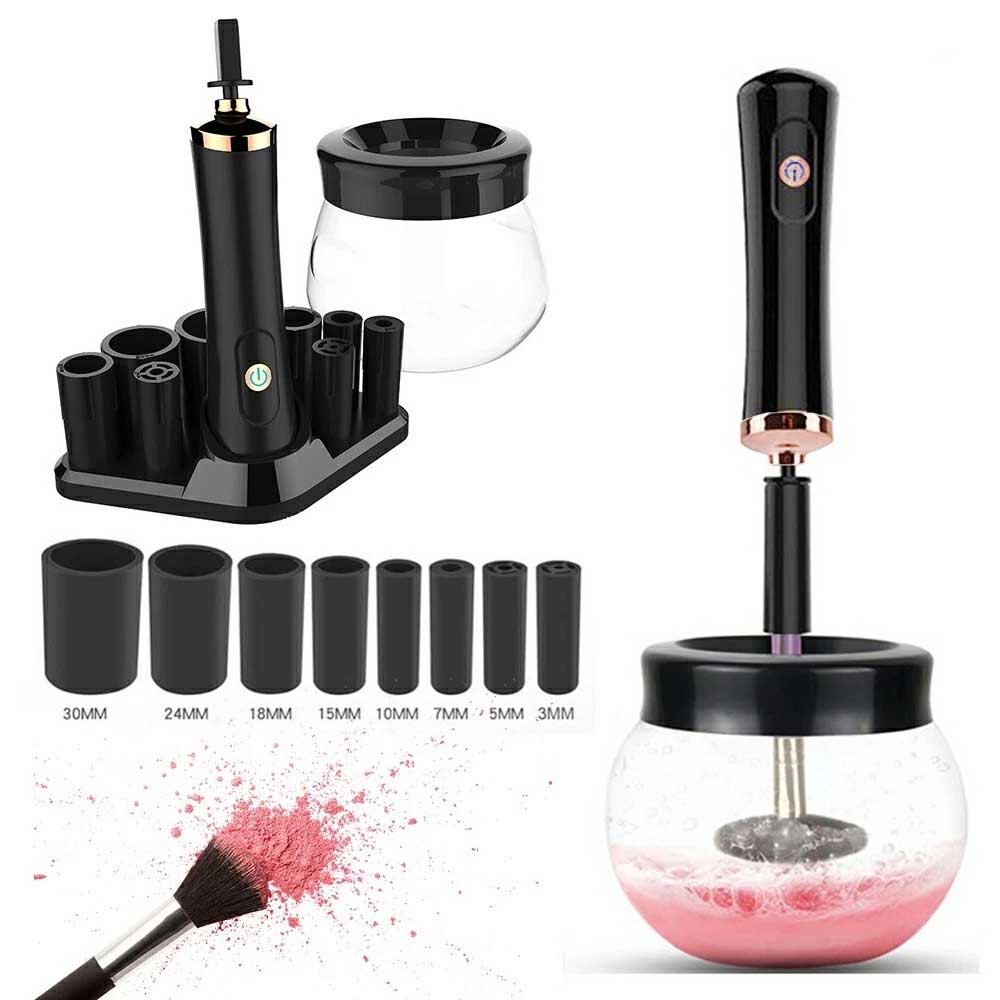 Electric Makeup Brush Cleaner & Dryer Set - Auto Spin Clean Quick Dry Machine