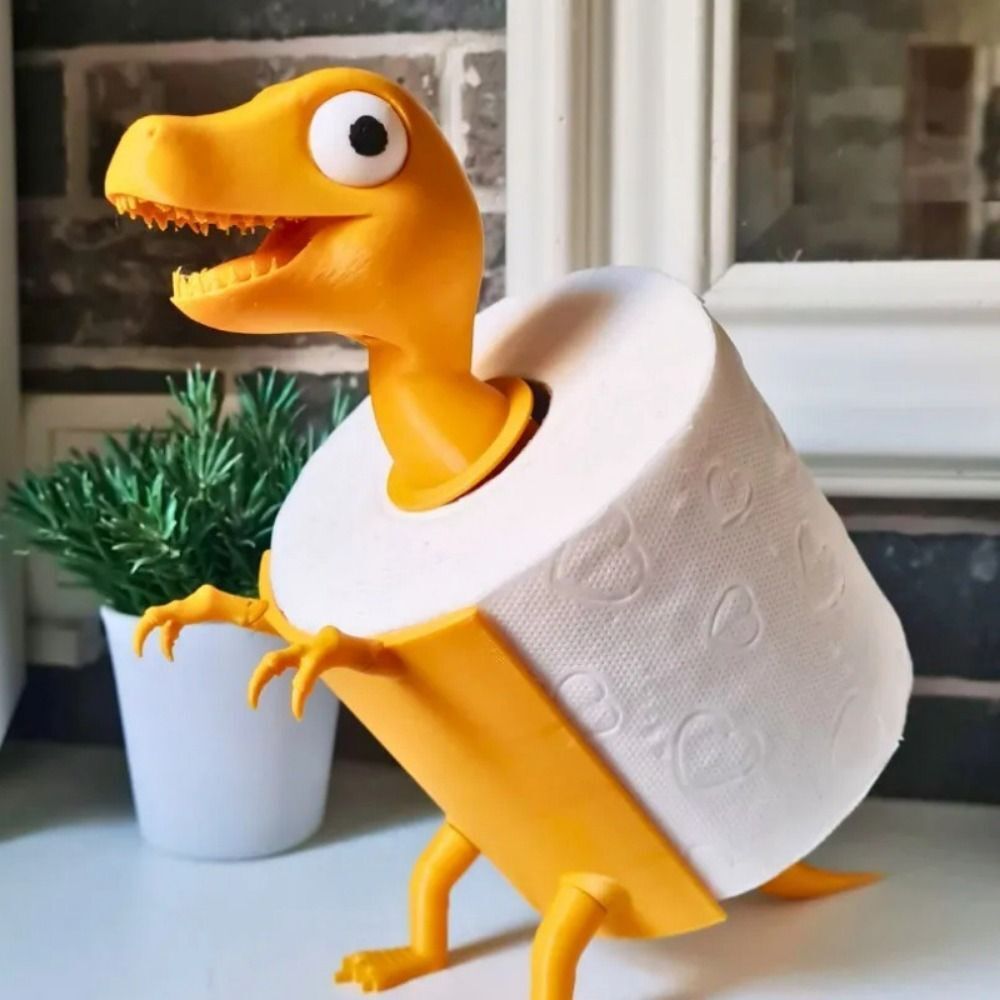 Dinosaur Shape Toilet Paper Holder Cartoon Tissue Storage Rack Paper Towel Stand