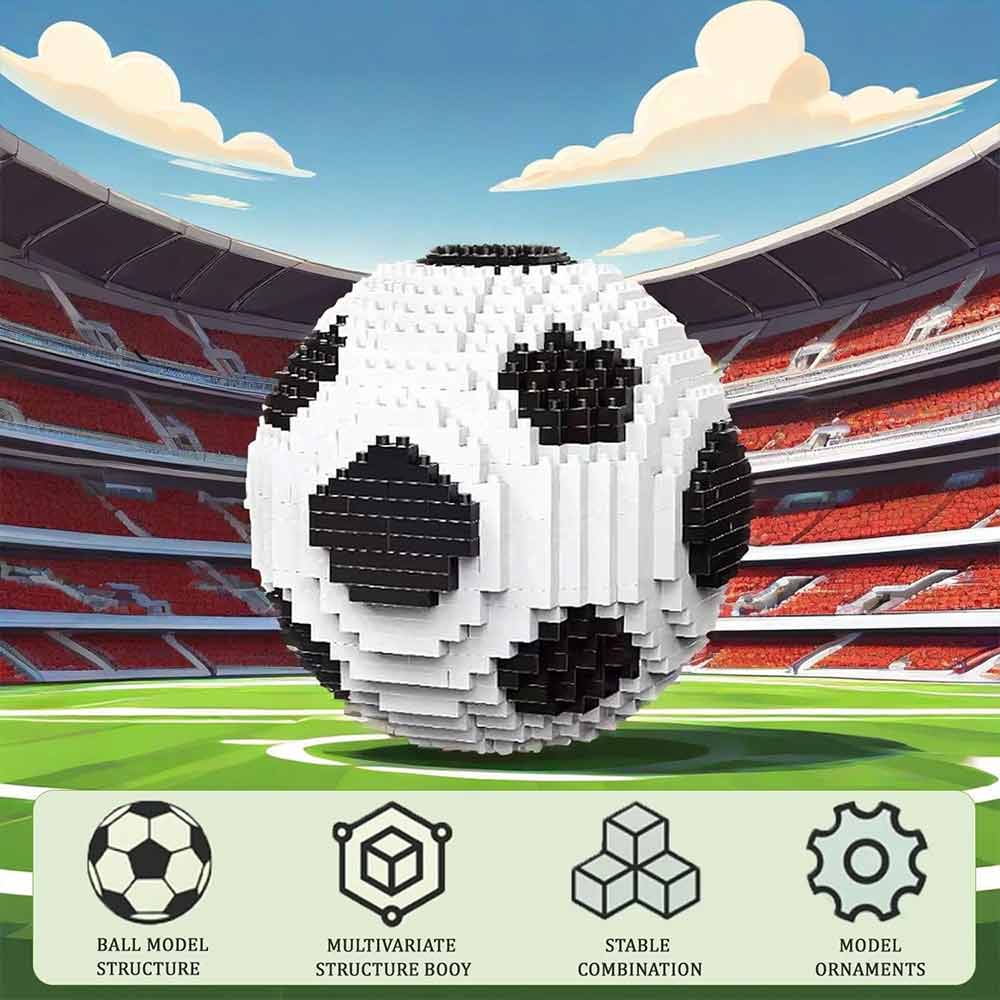 9.5cm Football Building Blocks – 850-Piece Soccer Model Set, Creative & Educational