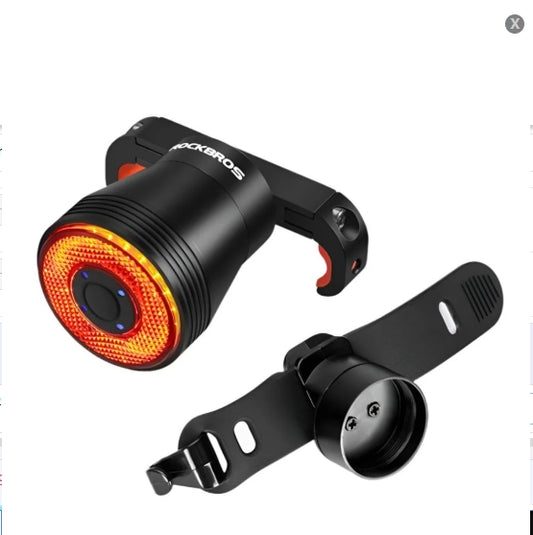 400mAh Bike LED Waterproof Smart Tail Flashlight Auto Brake Sensing Rear Light
