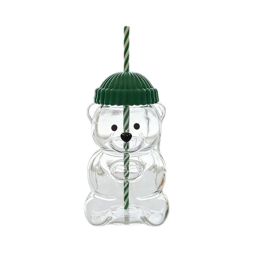 2026 Barista Star Bear Limited Edition Glass Cup with Lid & Straw – 20oz (591ml) Collector's Gift Cup