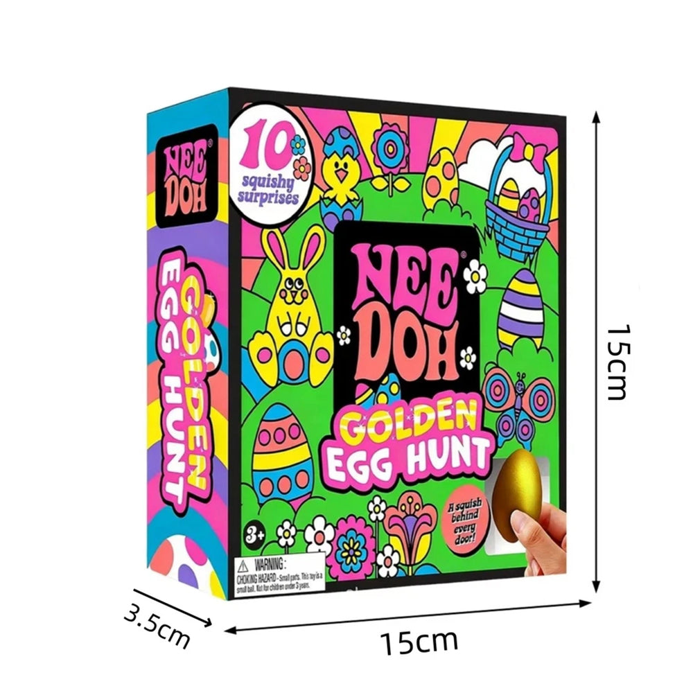 Easter Golden Egg Mystery Hunt – 4 Eggs Filled with 10 Squishy Squeeze Toys
