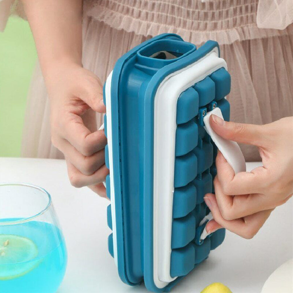 2 In 1 Portable Silicone Ice Ball Maker Foldable Ice Cube Tray Bar Kitchen Tool