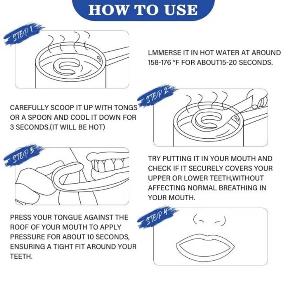 4Pc Sleeping Mouth Guard for Clenching Teeth, Stops Bruxism, Reusable with case