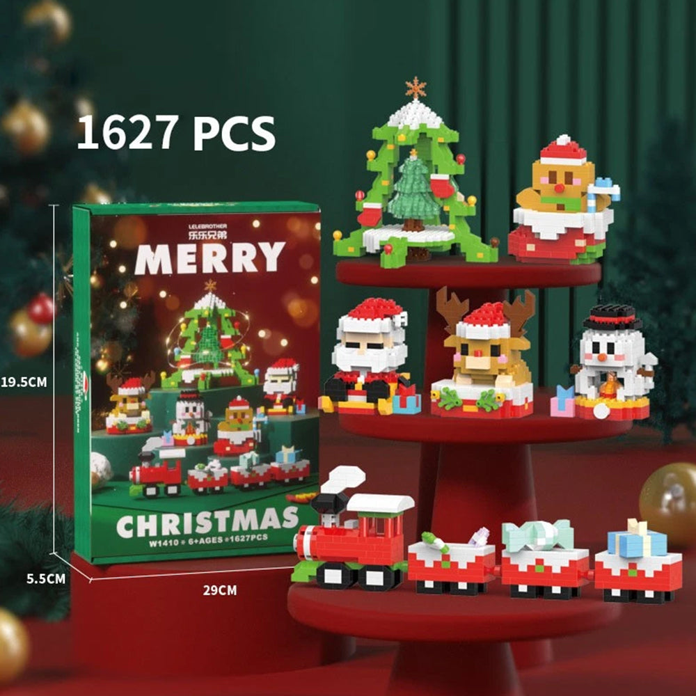 6-Piece Santa Claus Building Blocks Set - Christmas Themed Mini Figure Ornaments Collection