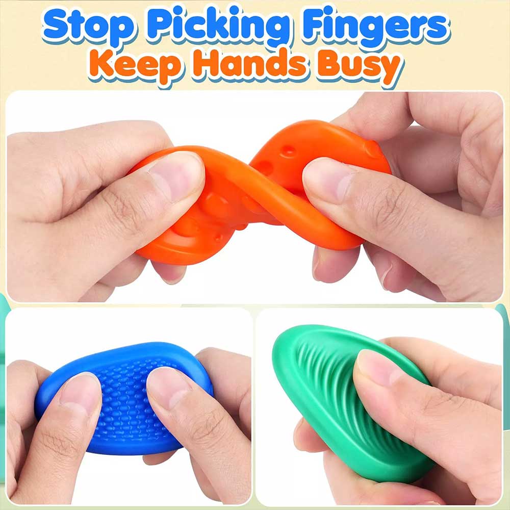 6PCS Soft Worry Stone Fidget Toy Autism Kid Calming Sensory Stone Stress Relief