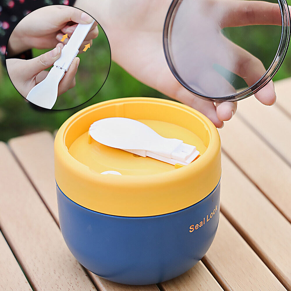 Stainless Steel 600ml Lunch Box Thermos Food Flask Insulated Food Soup Jar