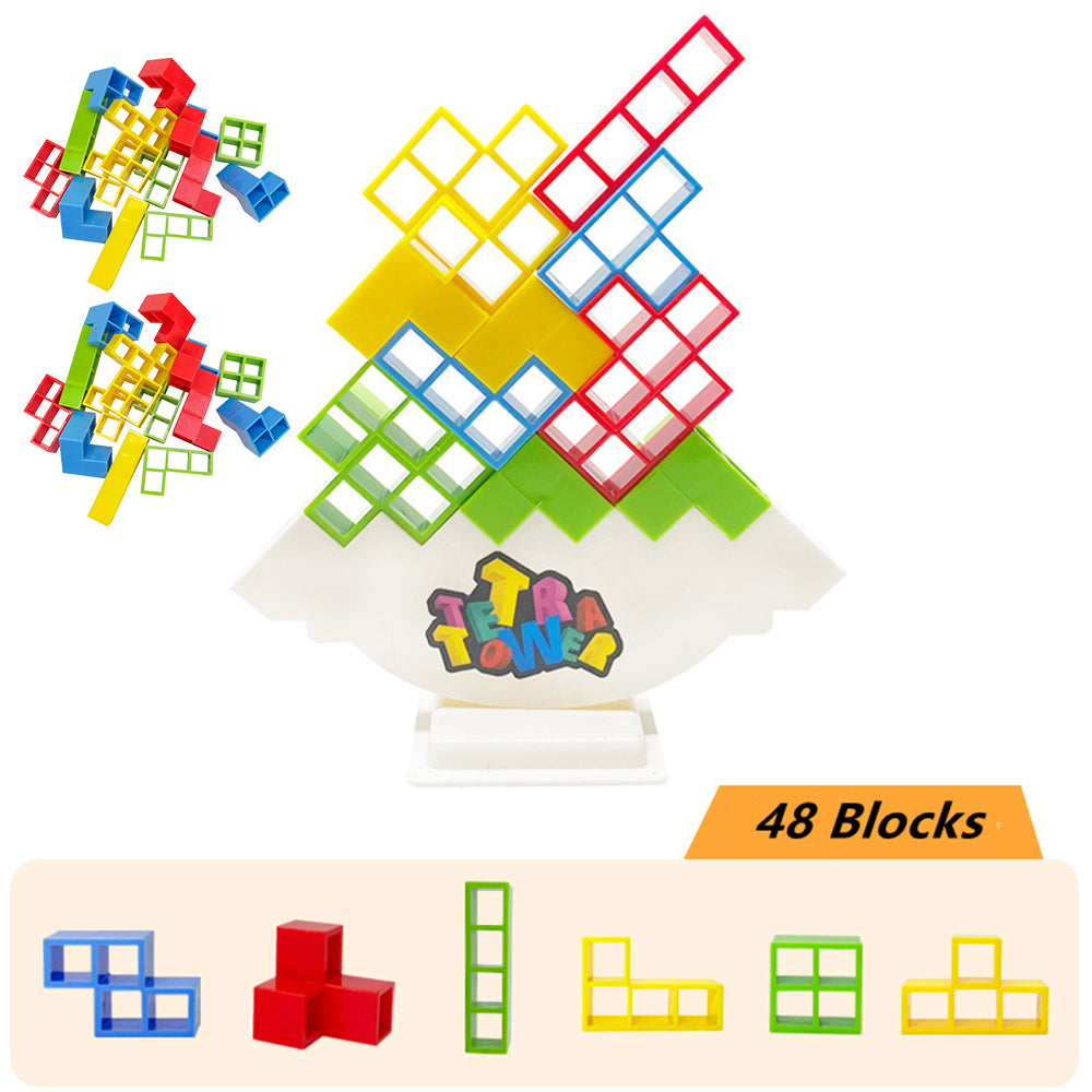 Tetra Tower Game Stacking Blocks Stack Building Blocks Balance Puzzle Board Assembly Bricks Educational Toys for Children Adults