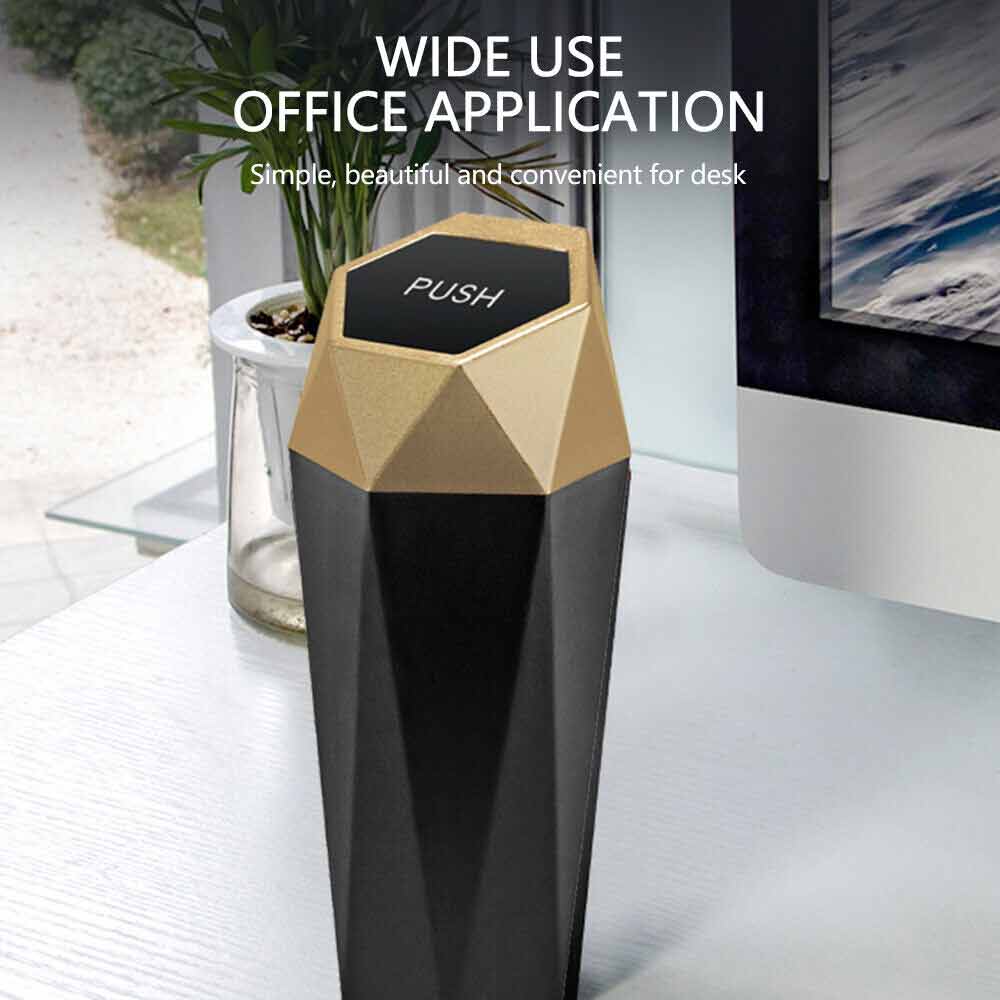 Mini Car Trash Can Bin Push with Lid Car Portable Garbage Can Car Accessories