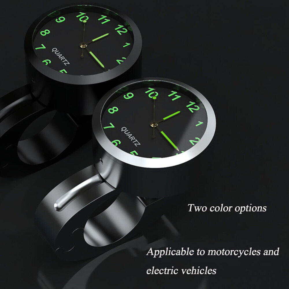 Motorcycle Clock Watch Glow In the Dark Bicycle Bike Handlebar Mount Waterproof