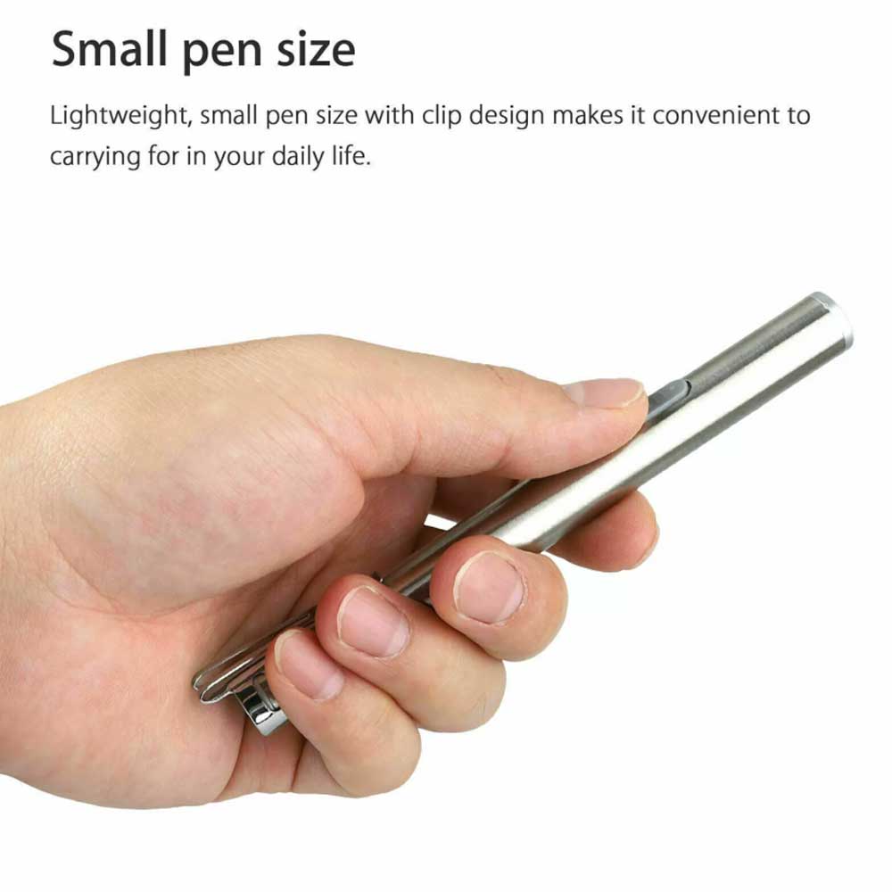 5" LED USB Rechargeable Mini Tactical Flashlight Stainless Steel Torch Pen Light