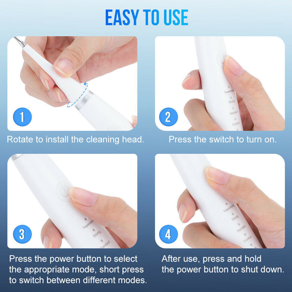 6in1 Electric Toothbrush Ultrasonic Tooth Cleaner Teeth Stains Plaque Remover