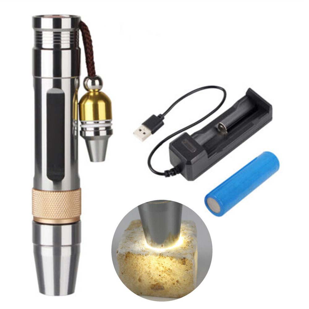 Ultraviolet LED Flashlight UV Light 365/395NM Jade Gem Inspection Lamp Torch Set