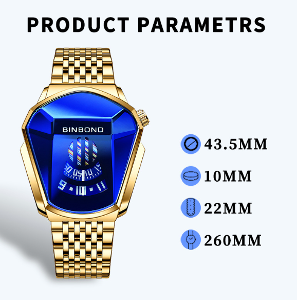 Men's Trendy Fashion Watch Funky Designer Wristwatch Includes Strap Adjuster