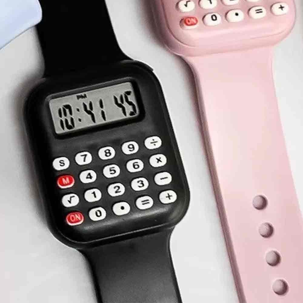 2026 Rubber Strap Watch with Calculator – Digital Watch for Girls & Students