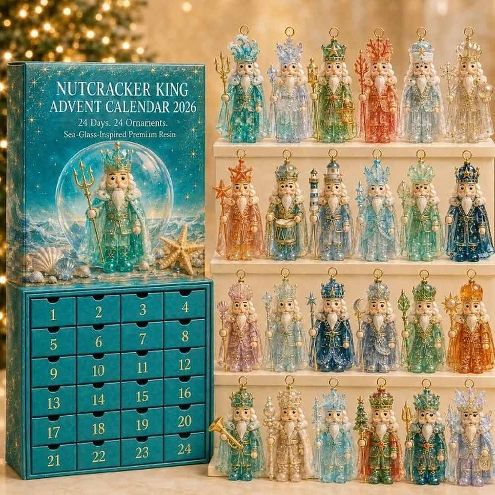 24-Day Nutcracker Advent Calendar –2D Christmas Countdown Resin Ornament Set