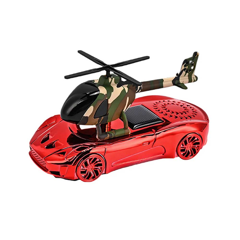 Solar-Powered Car Perfume Diffuser - Rotating Helicopter Air Freshener