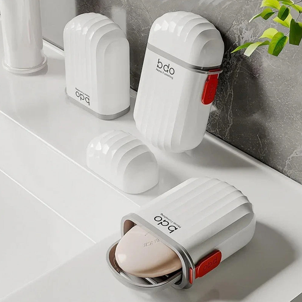 Travel Soap Case – Waterproof Soap Holder Container with Lid & Drainage Board