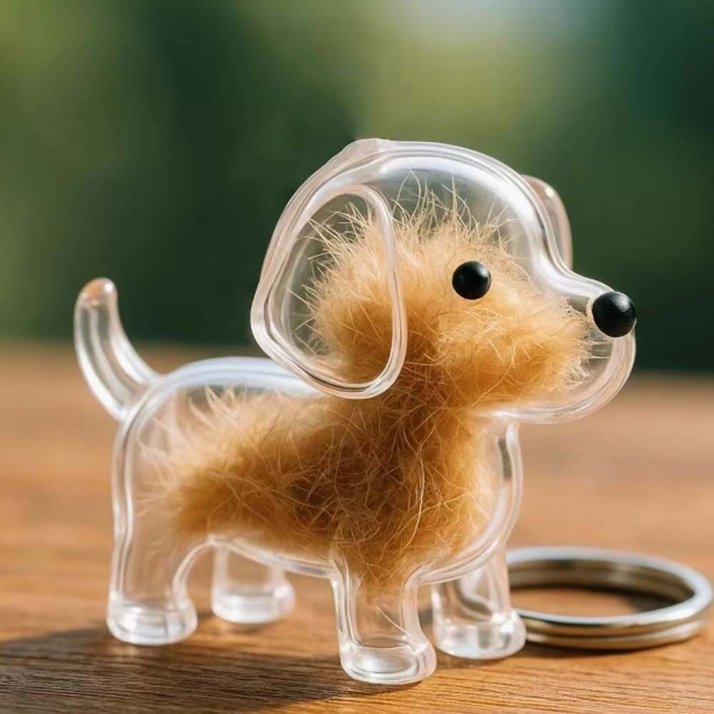 3pcs Dog Hair Storage Box Keychain Hanging Puppy Pet Hair Pendants Keyring DIY