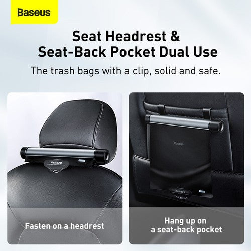 Car Back Seat Trash Bag Dispenser - Compact Metal Organizer with 40 Trash Bags