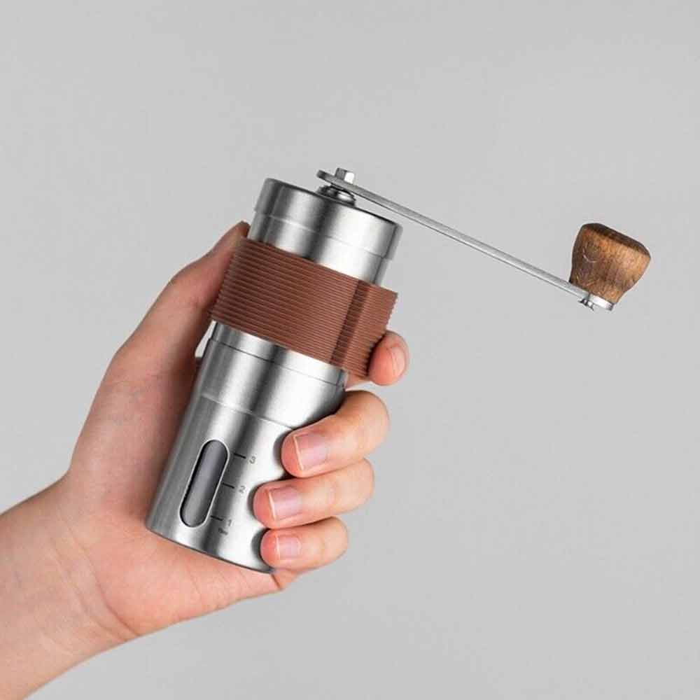 Manual Coffee Grinder Burr Hand Spice Bean Stainless Steel Adjustable Coarseness