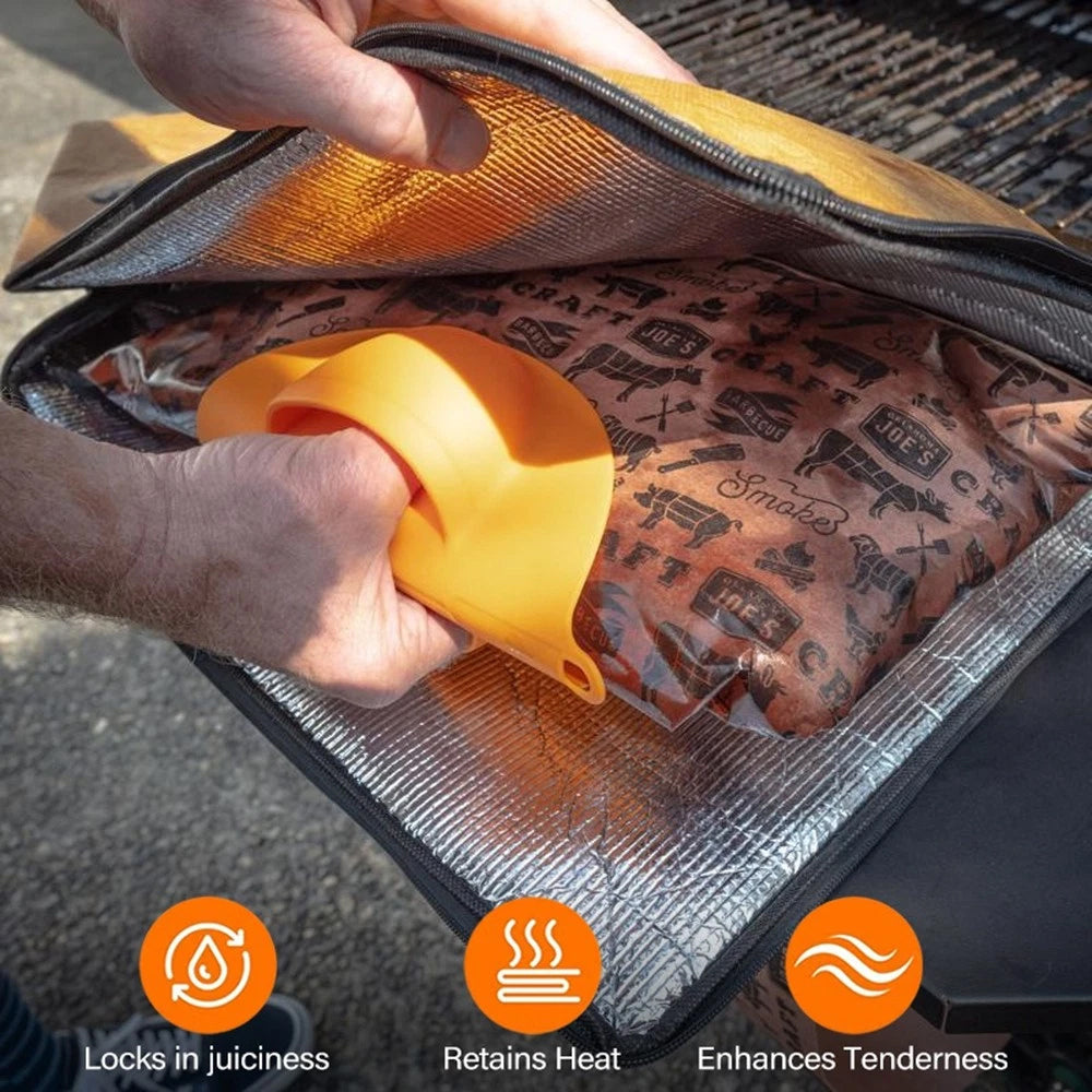 BBQ Meat Resting Blanket - Insulated Thermal Cover with Waterproof Foil Lining