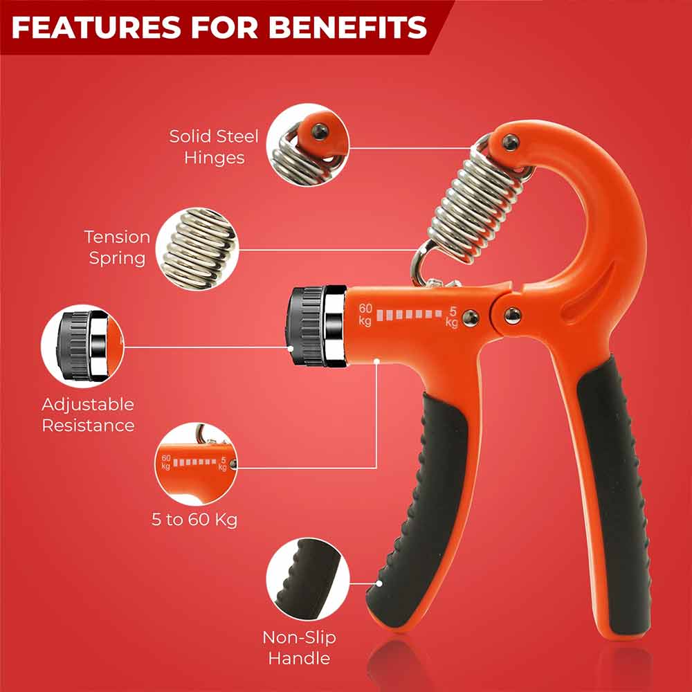 Adjustable Hand Grip Strengthener – 5–60 kg Forearm, Wrist & Finger Trainer