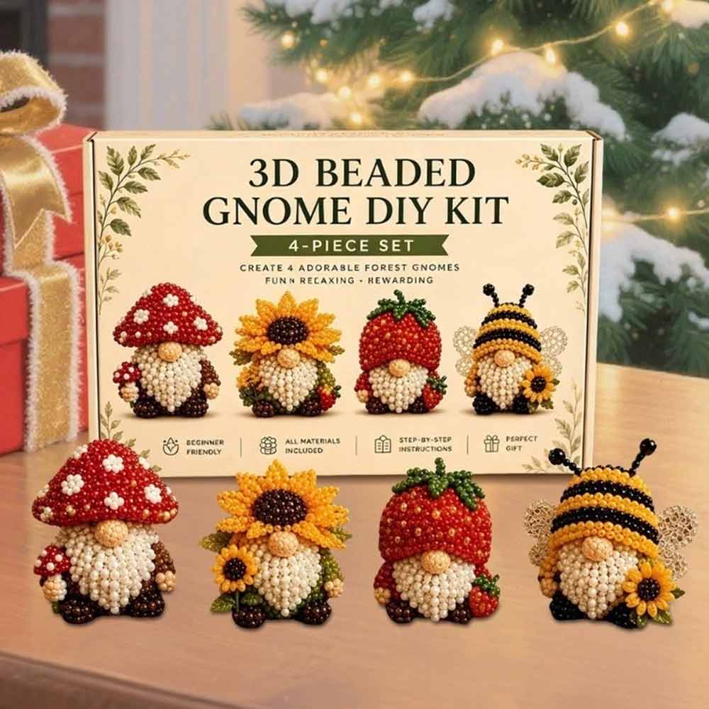 3D Beaded Gnome DIY Kit – Handmade Bead Art Set for Teens & Adults